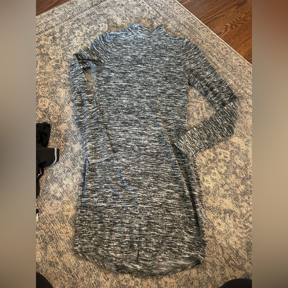 Express Gray Marled Long Sleeve Knit Dress